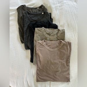 Buck Mason curved hem Tee Shirts Medium (5 pack, exact colors)